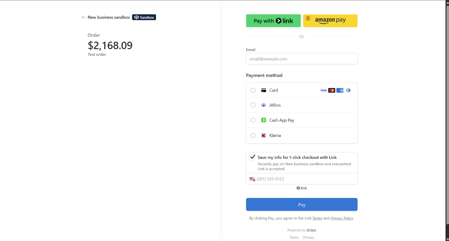 Payment page